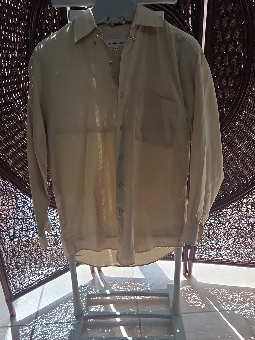 Pronto Uomo Light Beige Button-Up Shirt Jacket